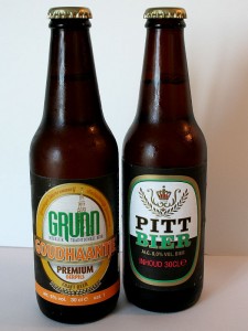 Grunn bier (Goudhaantje) en Pitt bier